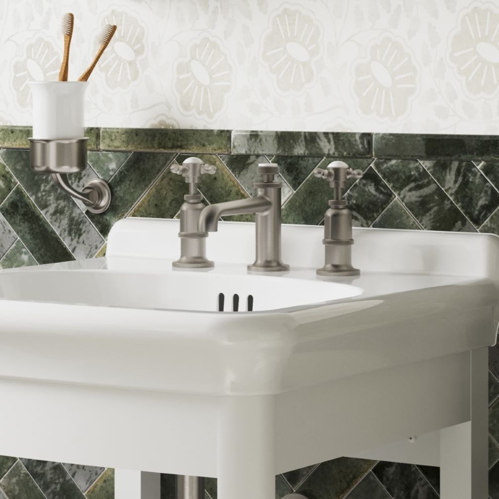 Lifestyle image of Burlington Guild Nickel 3 Tap Hole Basin Tap